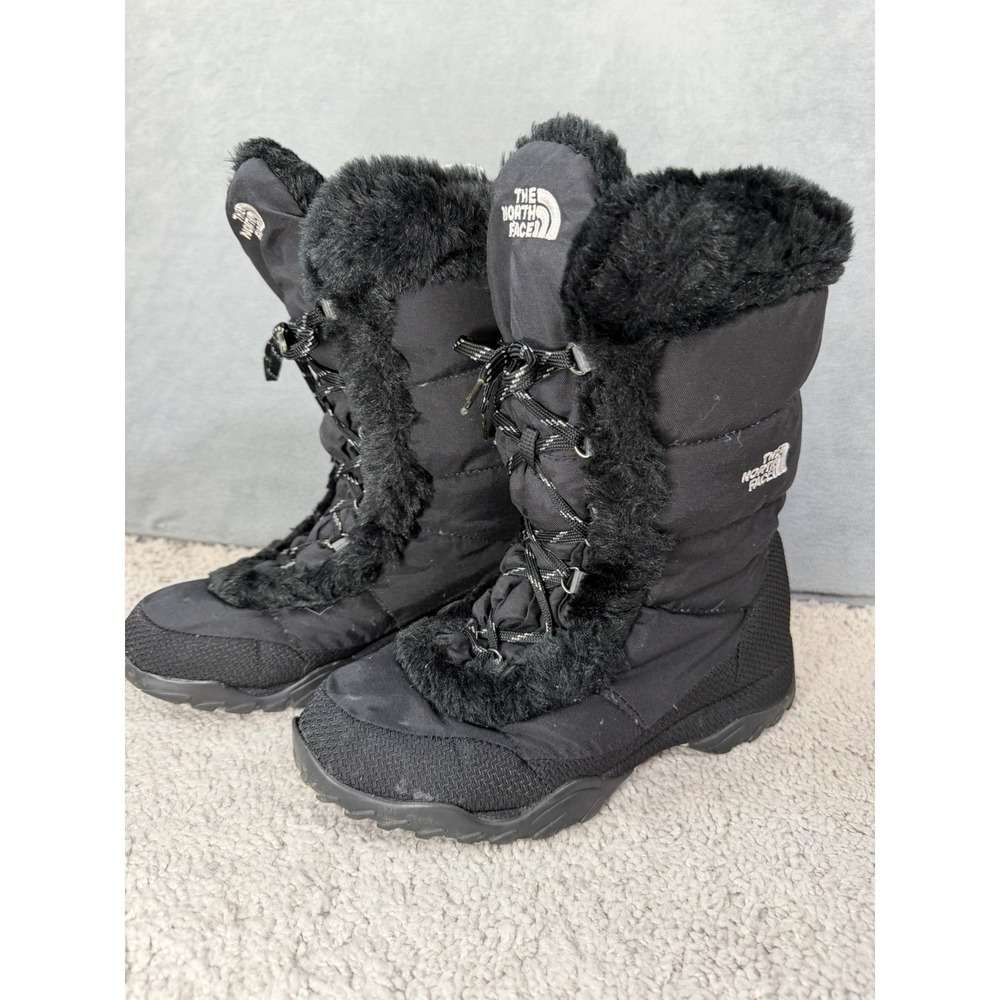 The North Face Women's Nuptse Fur Black Boots Waterproof Insulated‎ Snow Sz 7